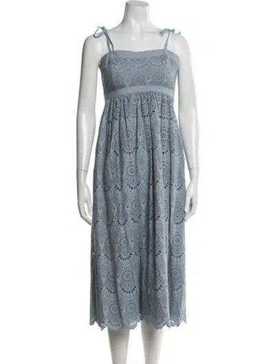 Pre-owned Ulla Johnson Lace Pattern Midi Length Dress In Blue