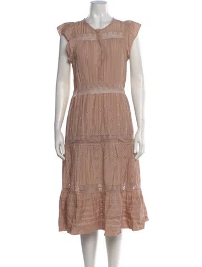Pre-owned Ulla Johnson Lace Pattern Midi Length Dress In Neutral