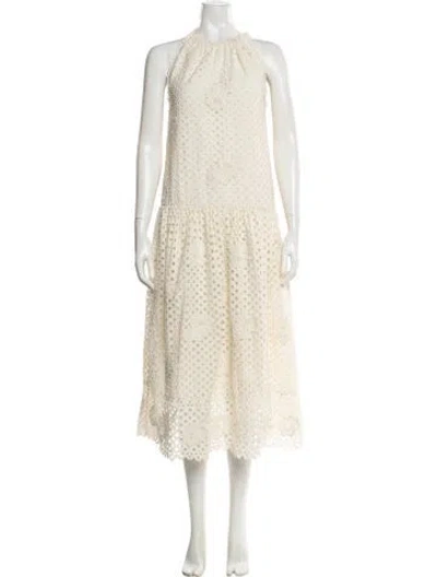Pre-owned Ulla Johnson Lace Pattern Midi Length Dress In Neutral
