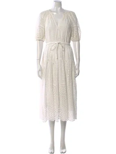 Pre-owned Ulla Johnson Lace Pattern Midi Length Dress In Neutral