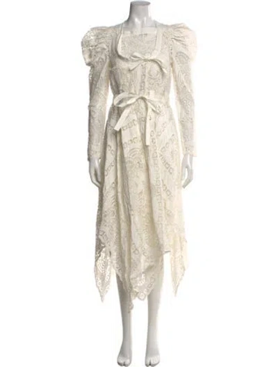 Pre-owned Ulla Johnson Lace Pattern Midi Length Dress In Neutral