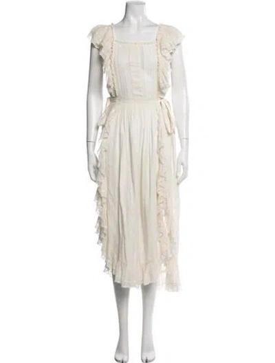 Pre-owned Ulla Johnson Lace Pattern Midi Length Dress In Neutral