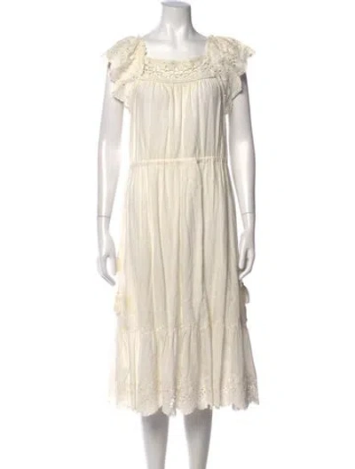 Pre-owned Ulla Johnson Lace Pattern Midi Length Dress In Neutrals