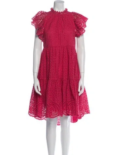 Pre-owned Ulla Johnson Lace Pattern Midi Length Dress In Pink