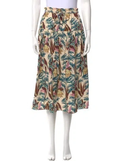 Pre-owned Ulla Johnson Lace Pattern Midi Length Skirt In Multi