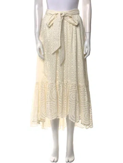 Pre-owned Ulla Johnson Lace Pattern Midi Length Skirt In Neutral