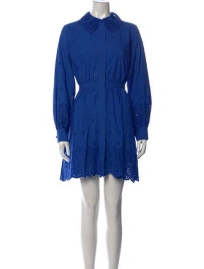 Pre-owned Ulla Johnson Lace Pattern Mini Dress In Blue