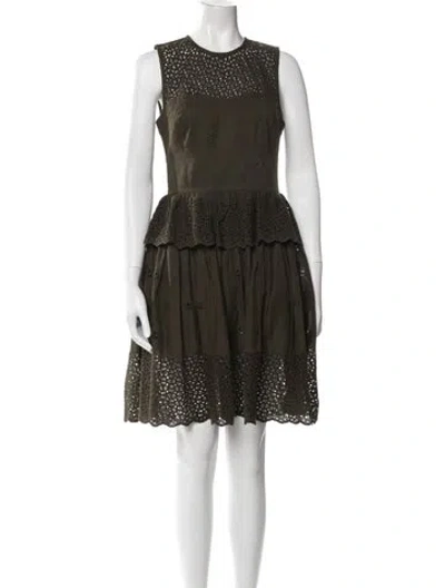 Pre-owned Ulla Johnson Lace Pattern Mini Dress In Green