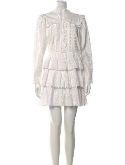 Pre-owned Ulla Johnson Lace Pattern Mini Dress In Neutral