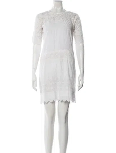 Pre-owned Ulla Johnson Lace Pattern Mini Dress In Neutral