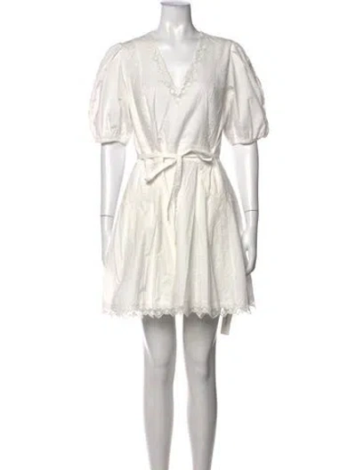 Pre-owned Ulla Johnson Lace Pattern Mini Dress In Neutrals