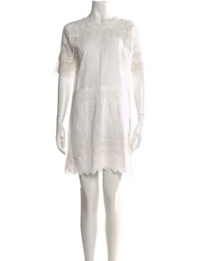 Pre-owned Ulla Johnson Lace Pattern Mini Dress In White