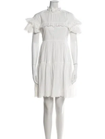 Pre-owned Ulla Johnson Lace Pattern Mini Dress In White