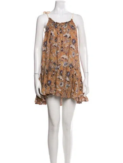 Pre-owned Ulla Johnson Lace Pattern Mini Dress In Yellow