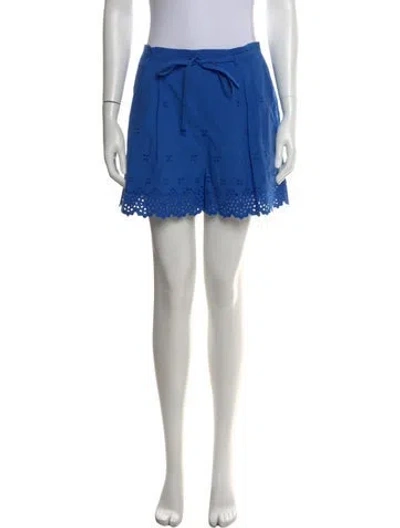 Pre-owned Ulla Johnson Lace Pattern Mini Shorts In Blue
