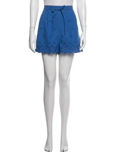 Pre-owned Ulla Johnson Lace Pattern Mini Shorts In Blue