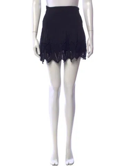 Pre-owned Ulla Johnson Lace Pattern Mini Skirt In Black