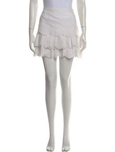 Pre-owned Ulla Johnson Lace Pattern Mini Skirt In Grey