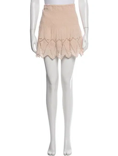 Pre-owned Ulla Johnson Lace Pattern Mini Skirt In Pink