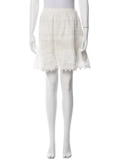 Pre-owned Ulla Johnson Lace Pattern Mini Skirt In White