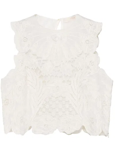 Ulla Johnson Lace Pattern Vest In Weiss