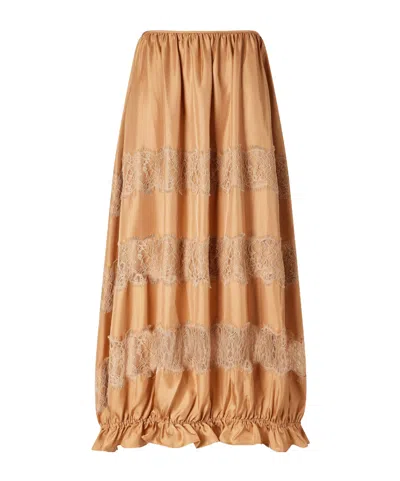 Ulla Johnson Lace Skirt In Gold