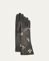 Ulla Johnson Laetitia Embellished Leather Gloves In Black