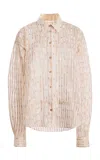 Ulla Johnson Laia Cotton-blend Button-front Blouse In Multi