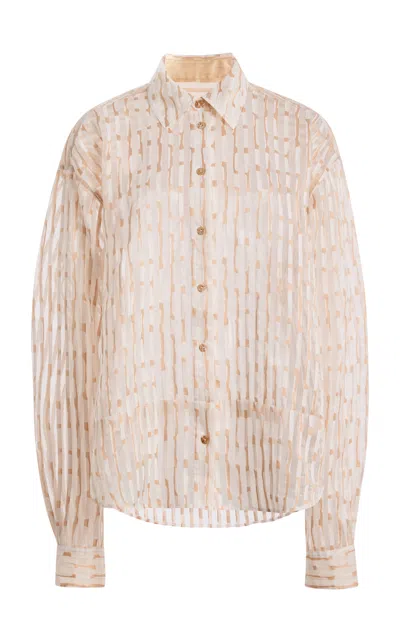 Ulla Johnson Laia Cotton-blend Button-front Blouse In Multi
