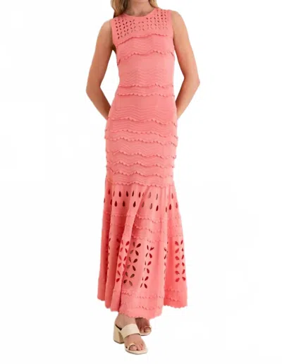 Ulla Johnson Lakshmi Eyelet Maxi Dress In Coral Peony In Pink