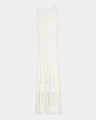 Ulla Johnson Lakshmi Knit Open-work Maxi Dress In Neutral