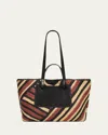 Ulla Johnson Lali Large Striped Raffia Tote Bag In Canyon Stripe
