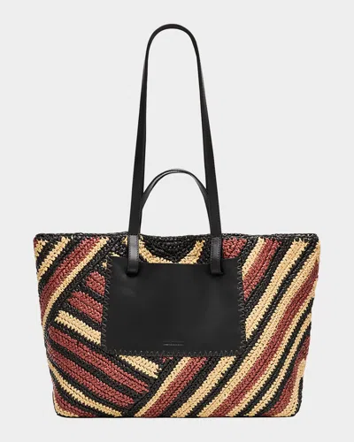 Ulla Johnson Lali Large Striped Raffia Tote Bag In Canyon Stripe