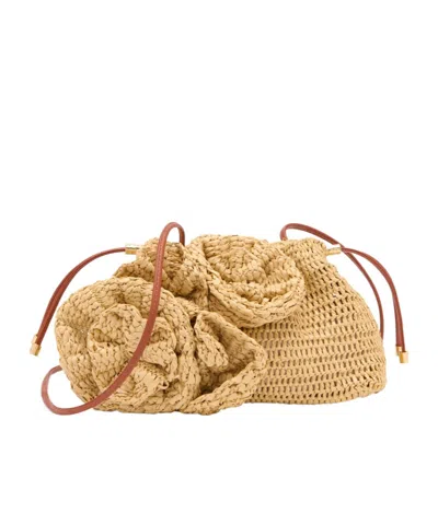 Ulla Johnson Lali Raffia Cross Body Bag In Neutral