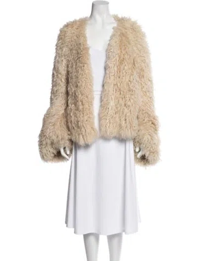 Pre-owned Ulla Johnson Lamb Fur Fur Jacket In Neutral