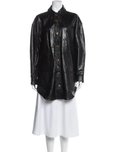Pre-owned Ulla Johnson Lamb Leather Coat In Blue