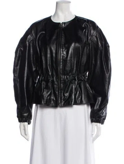 Pre-owned Ulla Johnson Lamb Leather Jacket In Black