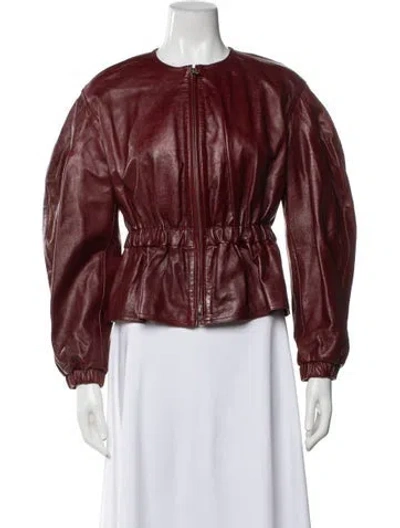Pre-owned Ulla Johnson Lamb Leather Jacket In Red