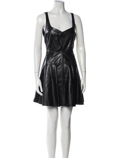 Pre-owned Ulla Johnson Lamb Leather Mini Dress W/ Tags In Black