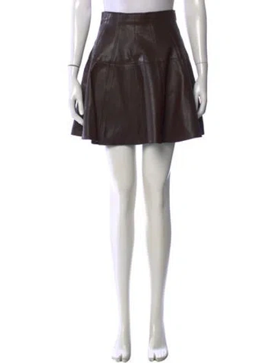 Pre-owned Ulla Johnson Lamb Leather Mini Skirt In Gray