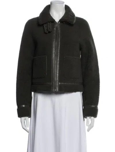 Pre-owned Ulla Johnson Lambskin Jacket In Green