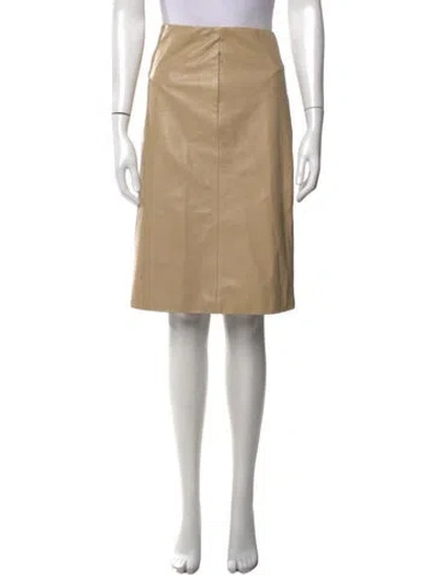 Pre-owned Ulla Johnson Lambskin Midi Length Skirt In Neutrals