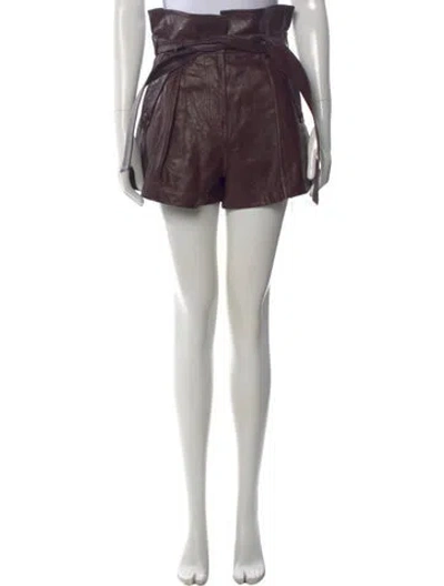 Pre-owned Ulla Johnson Lambskin Mini Shorts In Purple