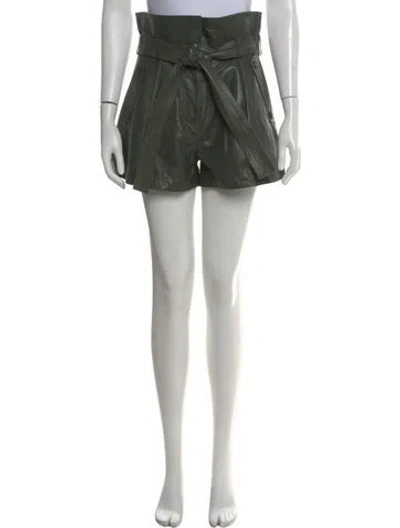 Pre-owned Ulla Johnson Lambskin Mini Shorts W/ Tags In Green
