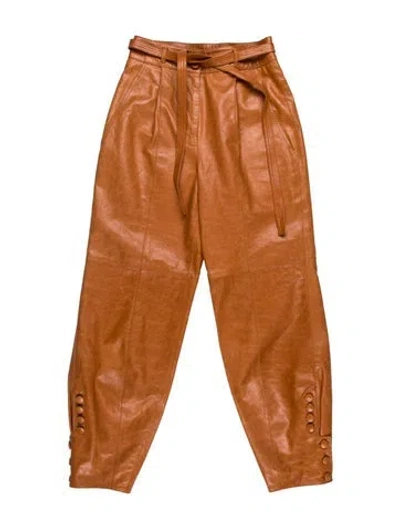 Pre-owned Ulla Johnson Lambskin Skinny Leg Pants In Neutral