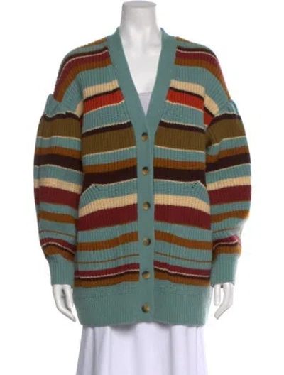 Pre-owned Ulla Johnson Lambswool Striped Sweater In Blue