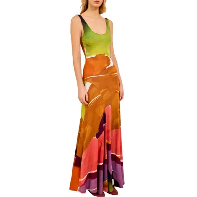 Ulla Johnson Lana Jersey Maxi Dress In Nature Abhors A Vacuum In Multi