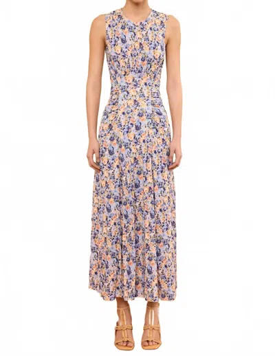 Ulla Johnson Lana Ruched Jersey Midi Dress In Viola In Multi