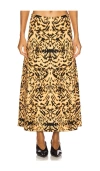 Ulla Johnson Lani Jacquard Midi Skirt In Brown