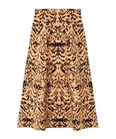 Ulla Johnson Lani Jacquard-knit Midi Skirt In Brown